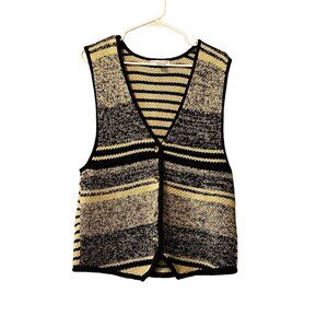 Jamie Scott Women's Sweater Vest‎ Size Medium Knit Cottagecore Classic Buttons
